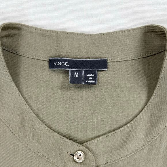 Vince Women's Linen Blend Cargo Shift Midi Dress Medium Sandbar Beige - Picture 4 of 14